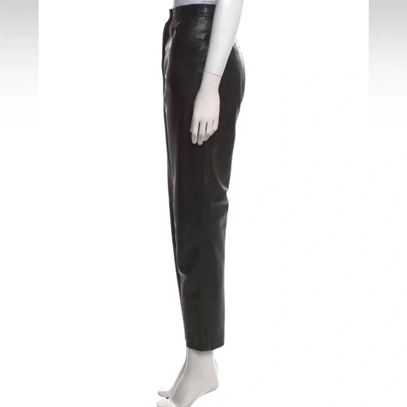 Vakko Straight Leg Leather Pants - Picture 2 of 14